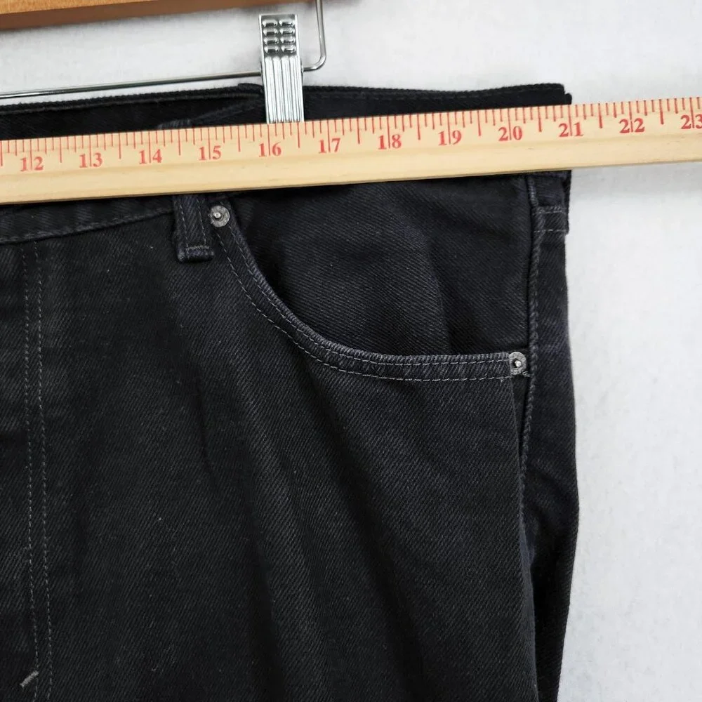 Levis Jeans Mens 40x30 Black 505 Straight Leg Denim Cotton Five Pocket Casual
